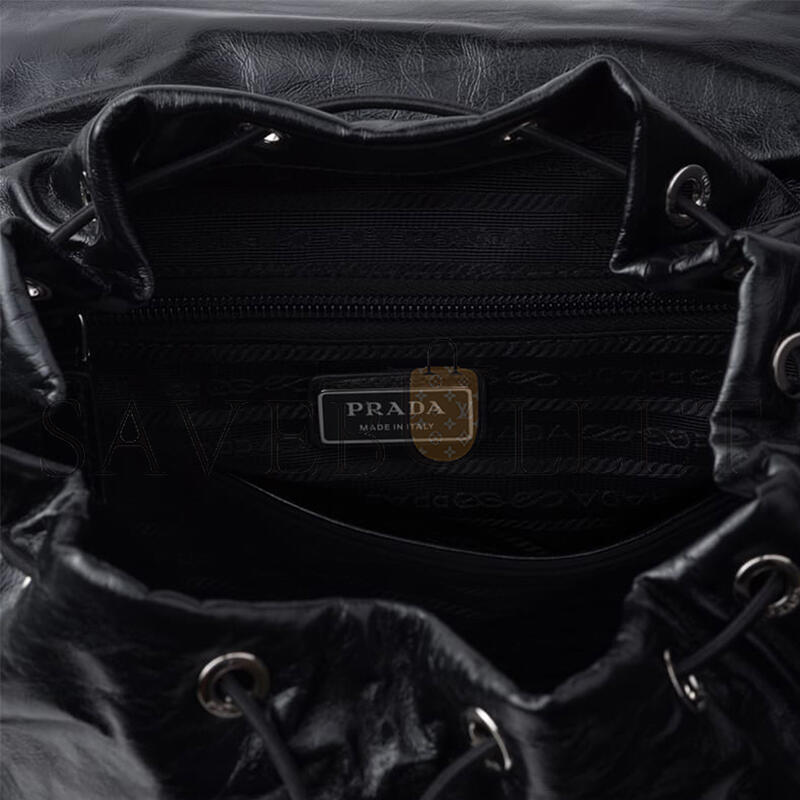 PRADA LEATHER BACKPACK MEN'S BLACK 2VZ108 (45*38*18cm) 